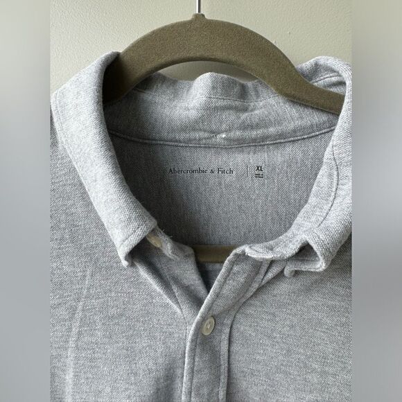 Abercrombie & Fitch Long-Sleeve Knit Performance Button-Up Shirt Thermal XL - Picture 8 of 14